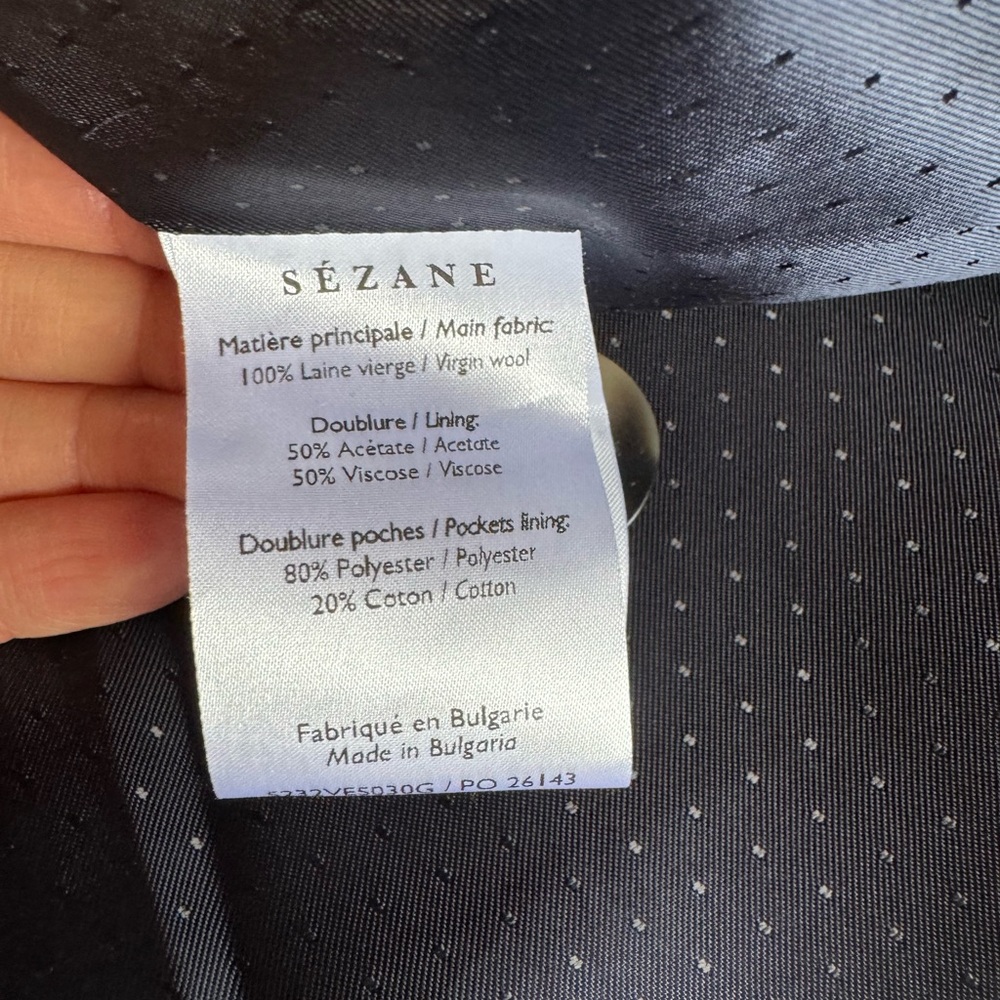 Sezane Charcoal Double-Breasted Blazer - Picture 6 of 8